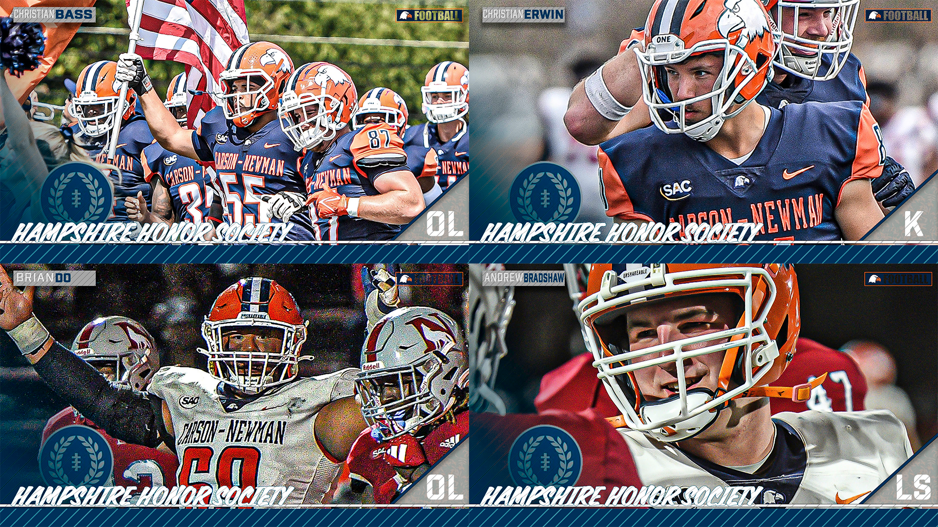Quartet of Eagles recognized with spots in NFF Hampshire Honor Society