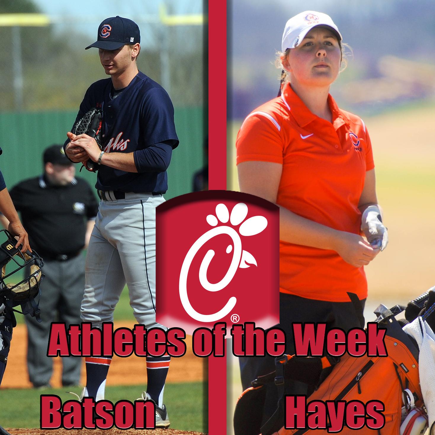 Batson, Hayes named Chick-Fil-A Athletes of the Week