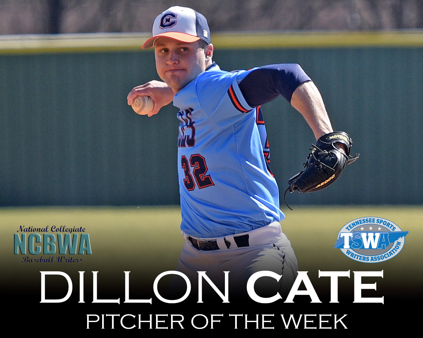 Cate cleans up with NCBWA National Pitcher of the Week award