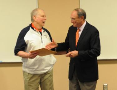 Congressman Roe presents Sparks with Congressional Record