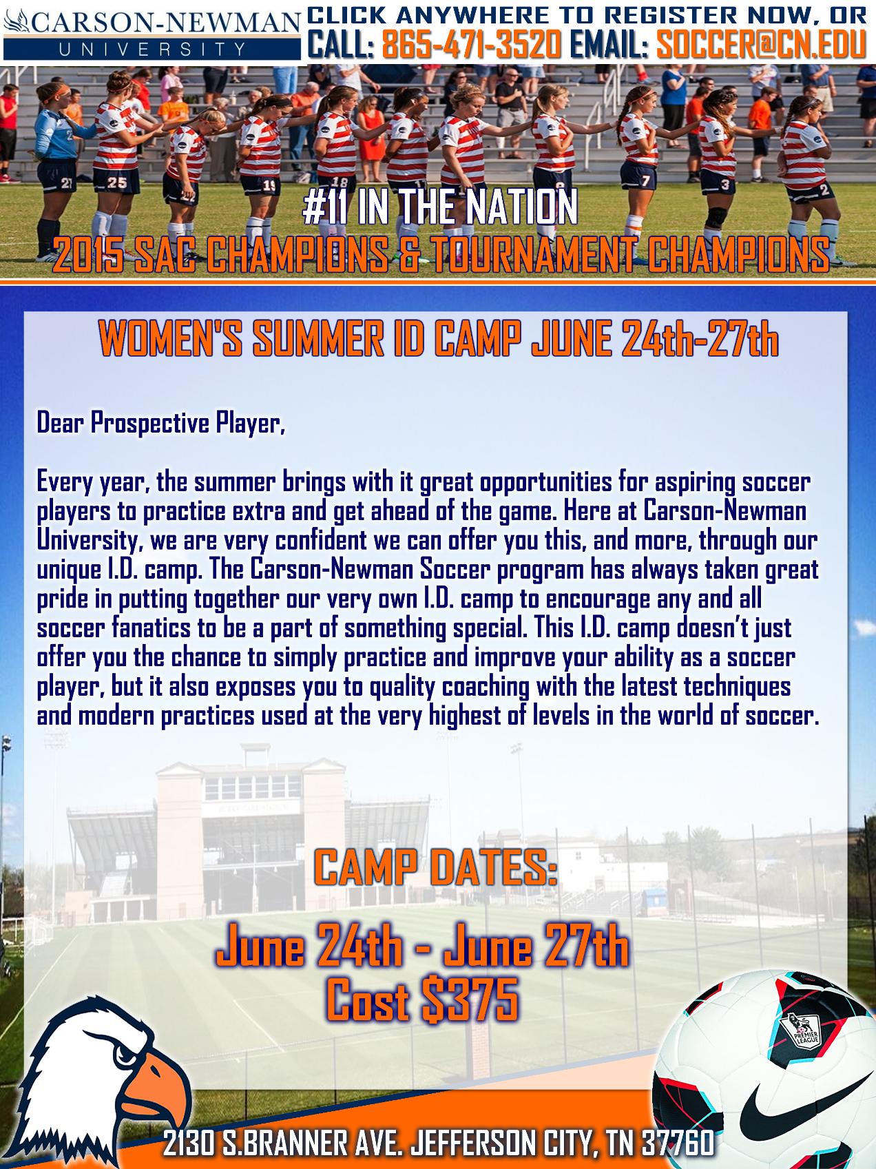Moodie sets dates for Summer I.D. camps
