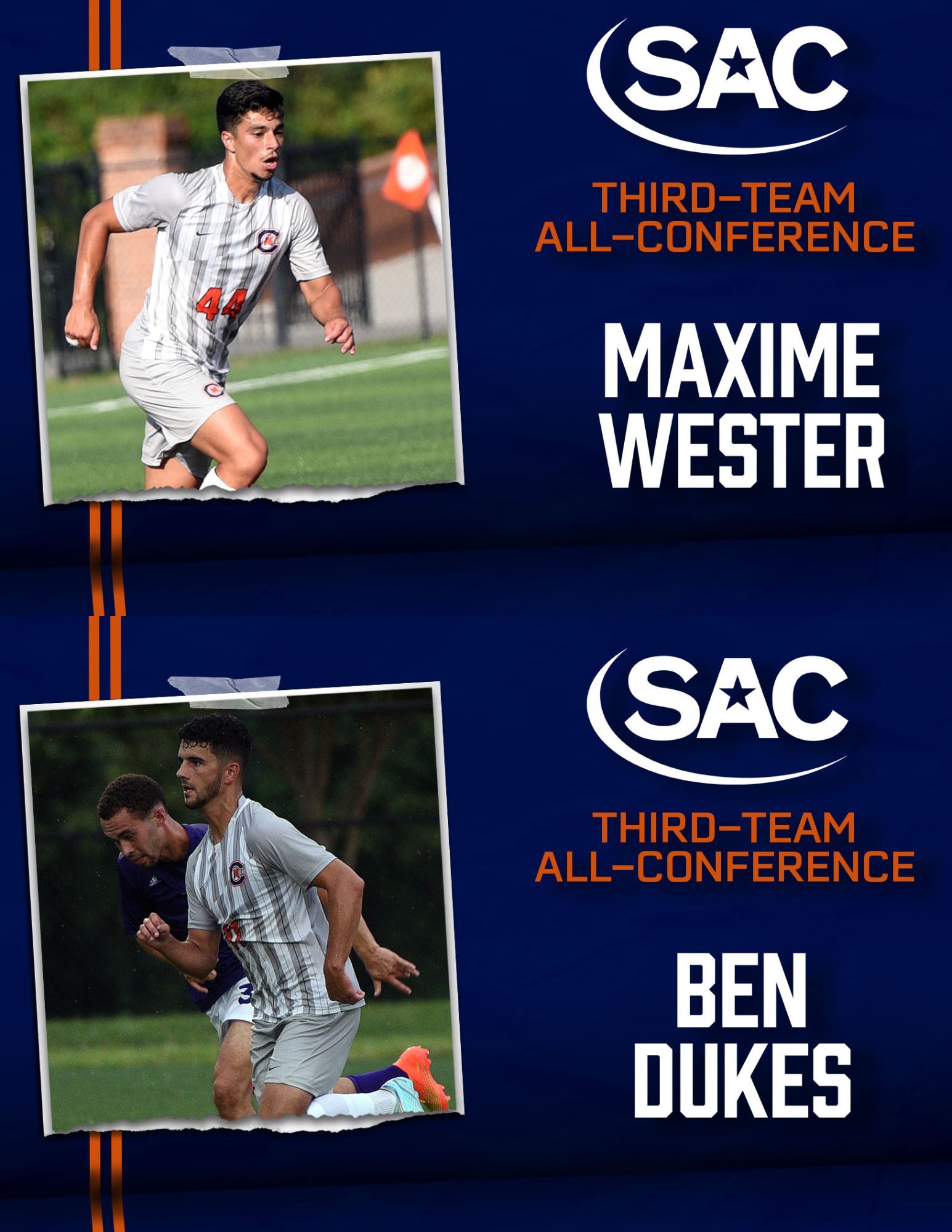 Men’s soccer gets two All-SAC honors