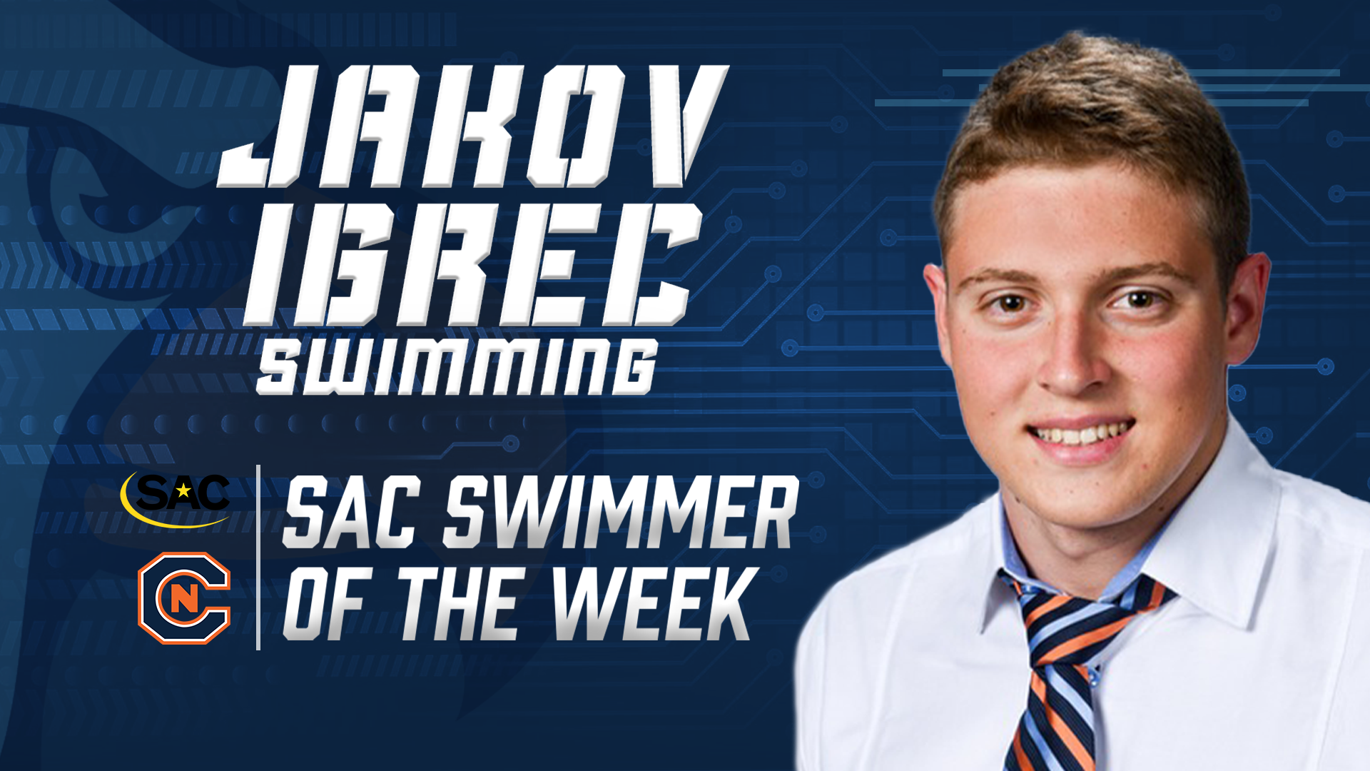 Igrec named Varsity Gems SAC Men's Swimmer of the Week