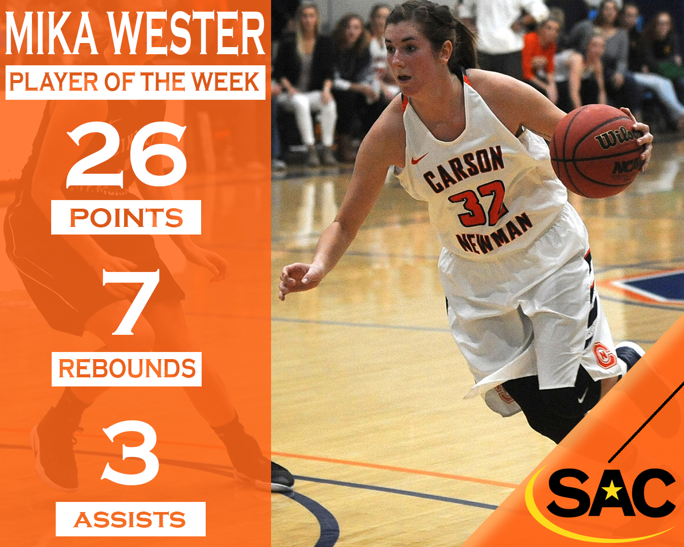 Wester wins SAC Player of the Week