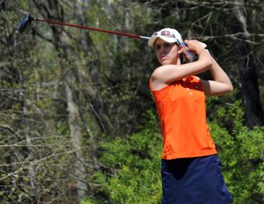 Hawkins tees off at the SAC Championships in April at the Sevierville Golf Club