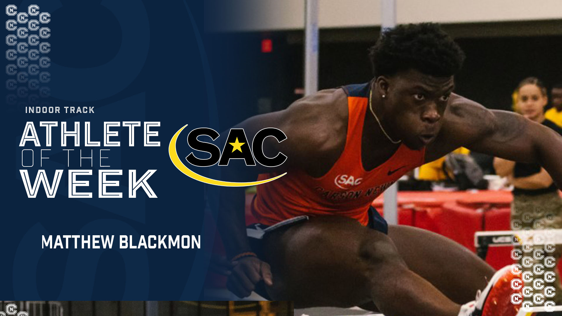 Blackmon named SAC Varsity Gems Men’s Indoor Track Athlete of the Week