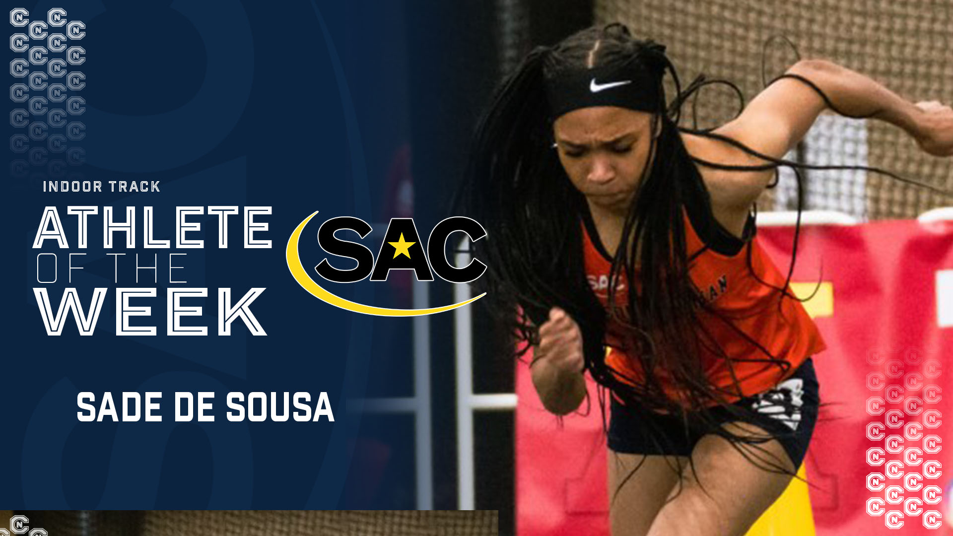 De Sousa awarded SAC Varsity Gems Women’s Indoor Track Athlete of the Week honors for the second time this season