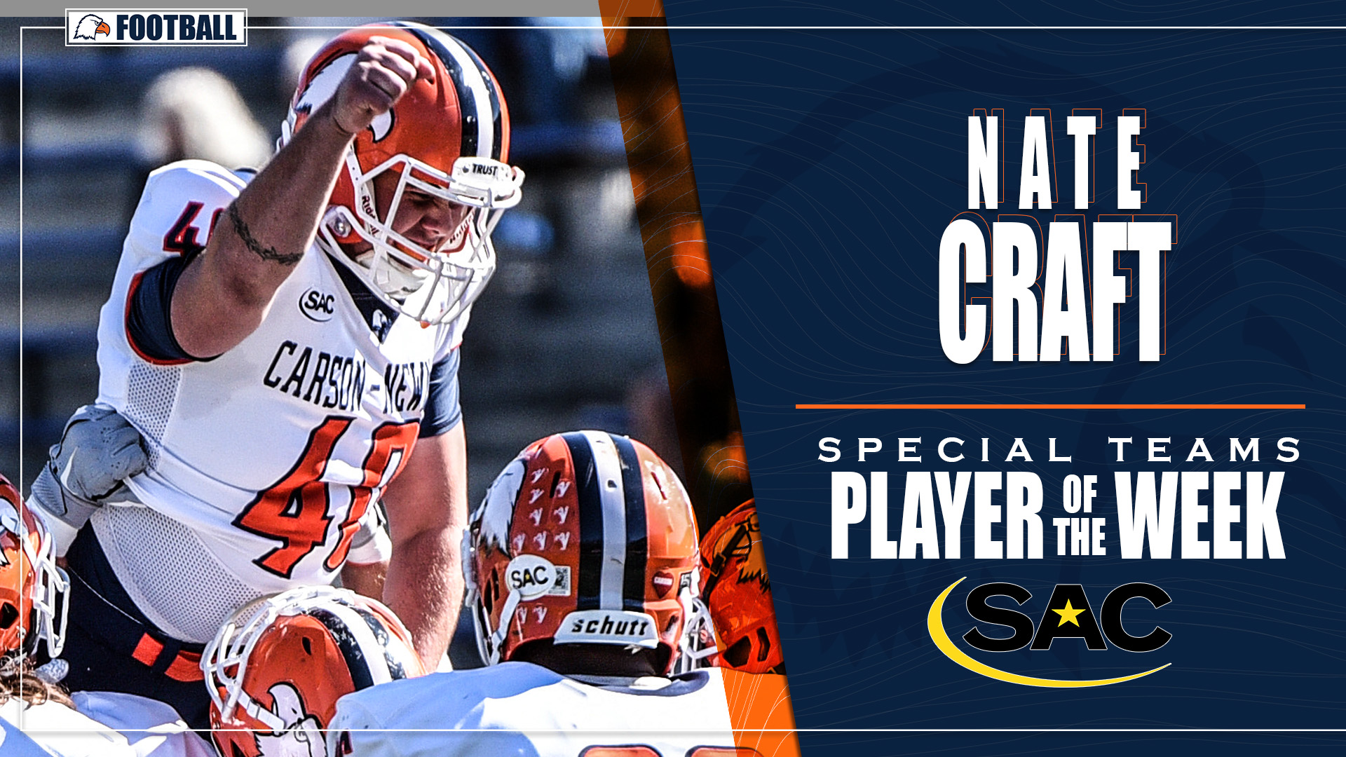 Craft takes home second SAC AstroTurf Special Teams Player of the Week award
