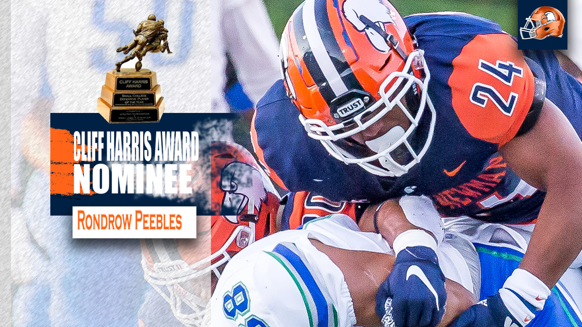 Peebles nominated for Cliff Harris Award