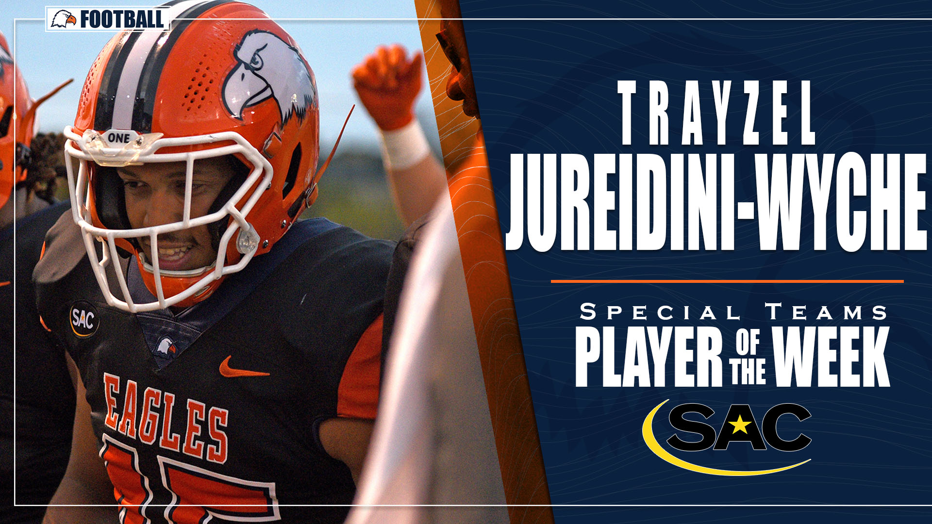 Jureidini-Wyche nets special teams player of the week honors from the SAC