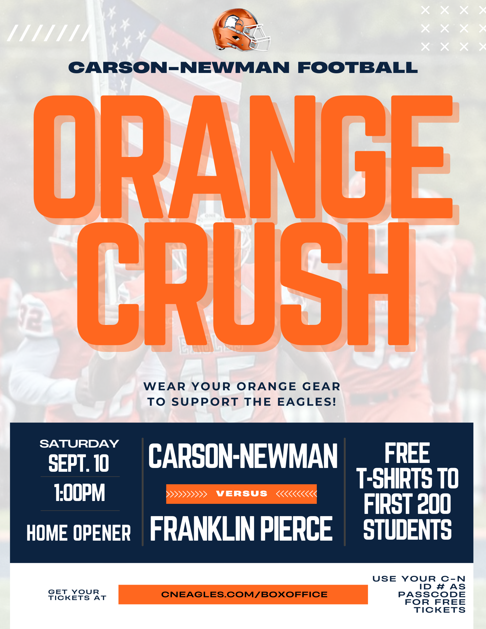 Promotions set for Orange Crush football Saturday
