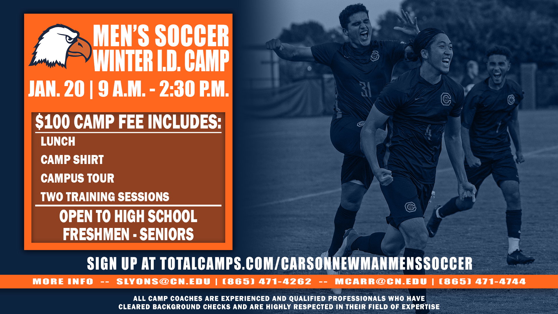 Men's soccer Winter I.D. Camp set for January