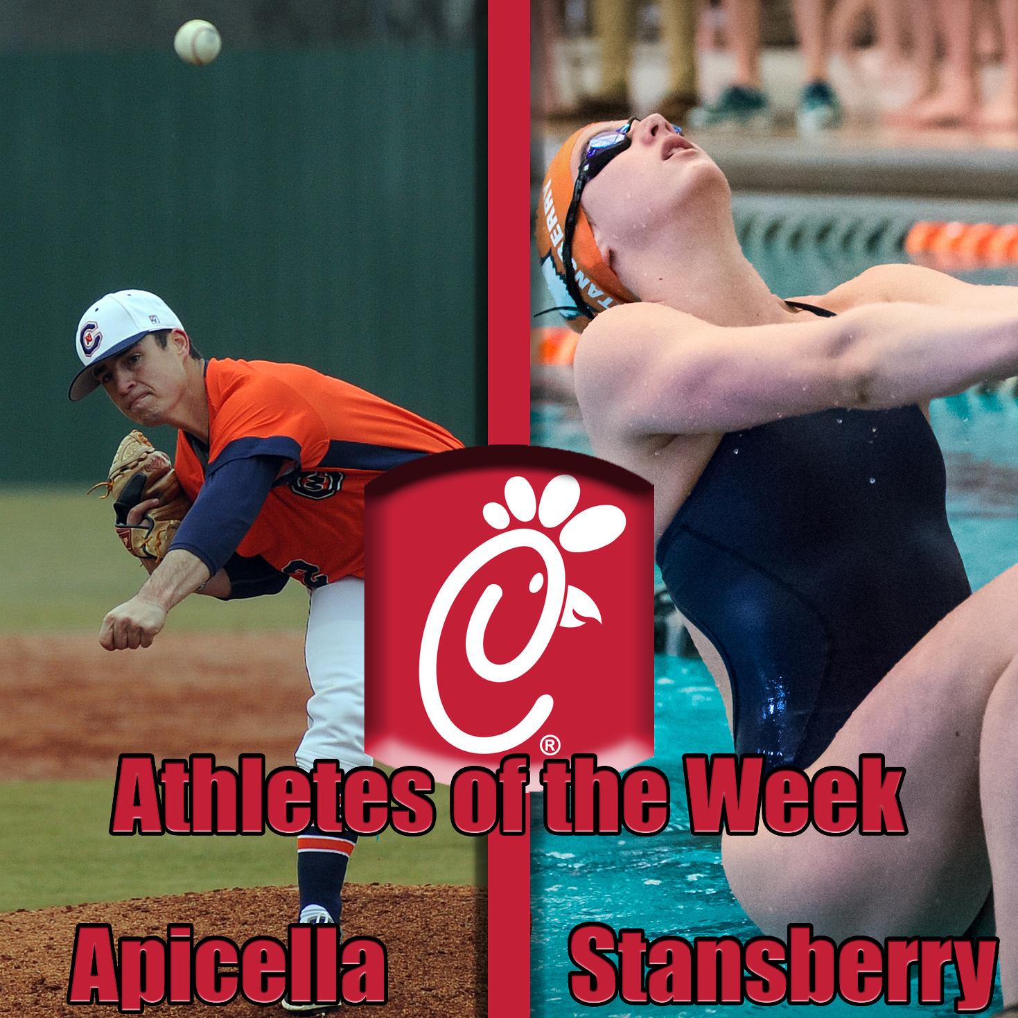 Apicella, Stansberry nab Chick-Fil-A Athlete of the Week honors