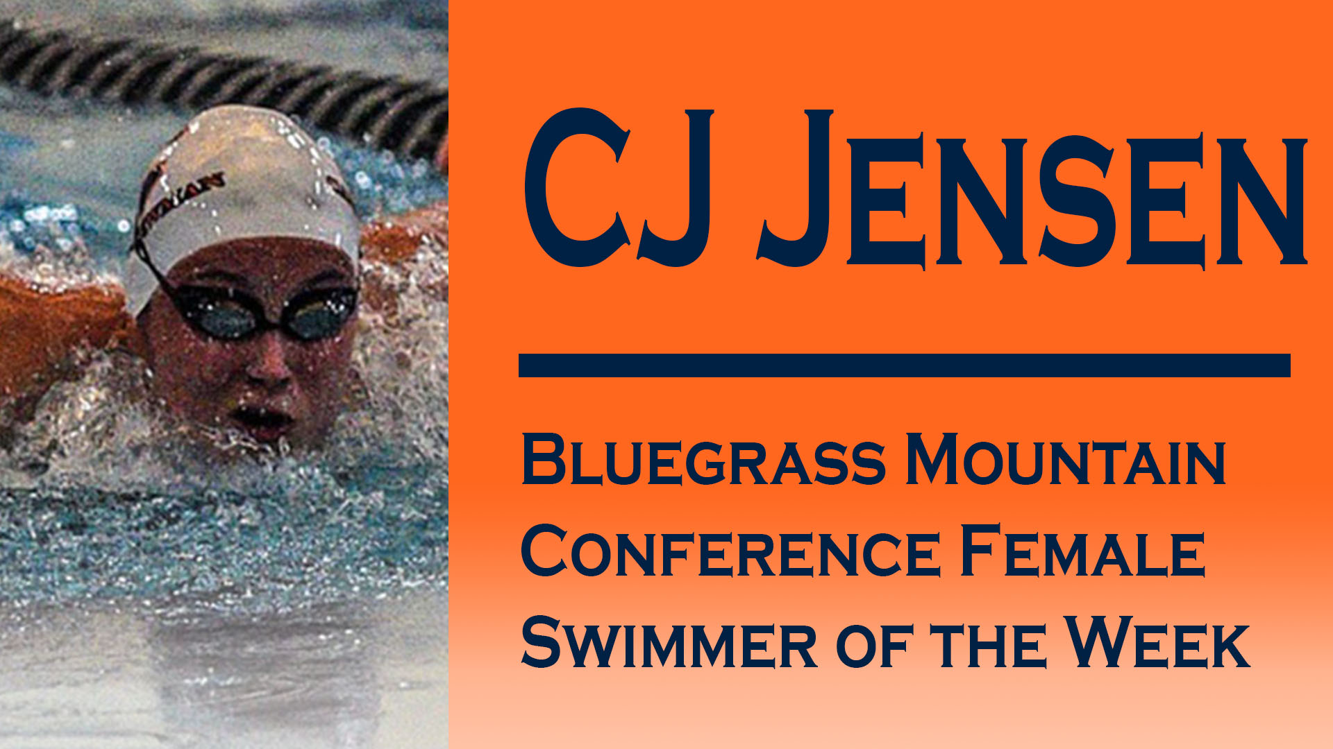 Jensen Named Bluegrass Mountain Conference Female Swimmer of the Week